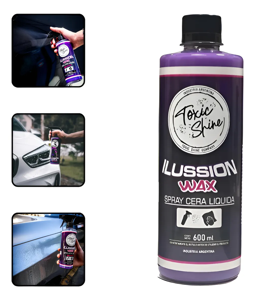 Ilussion Wax Toxic Shine Cera Rapida Carnauba En Spray 600cc - Imagen 2