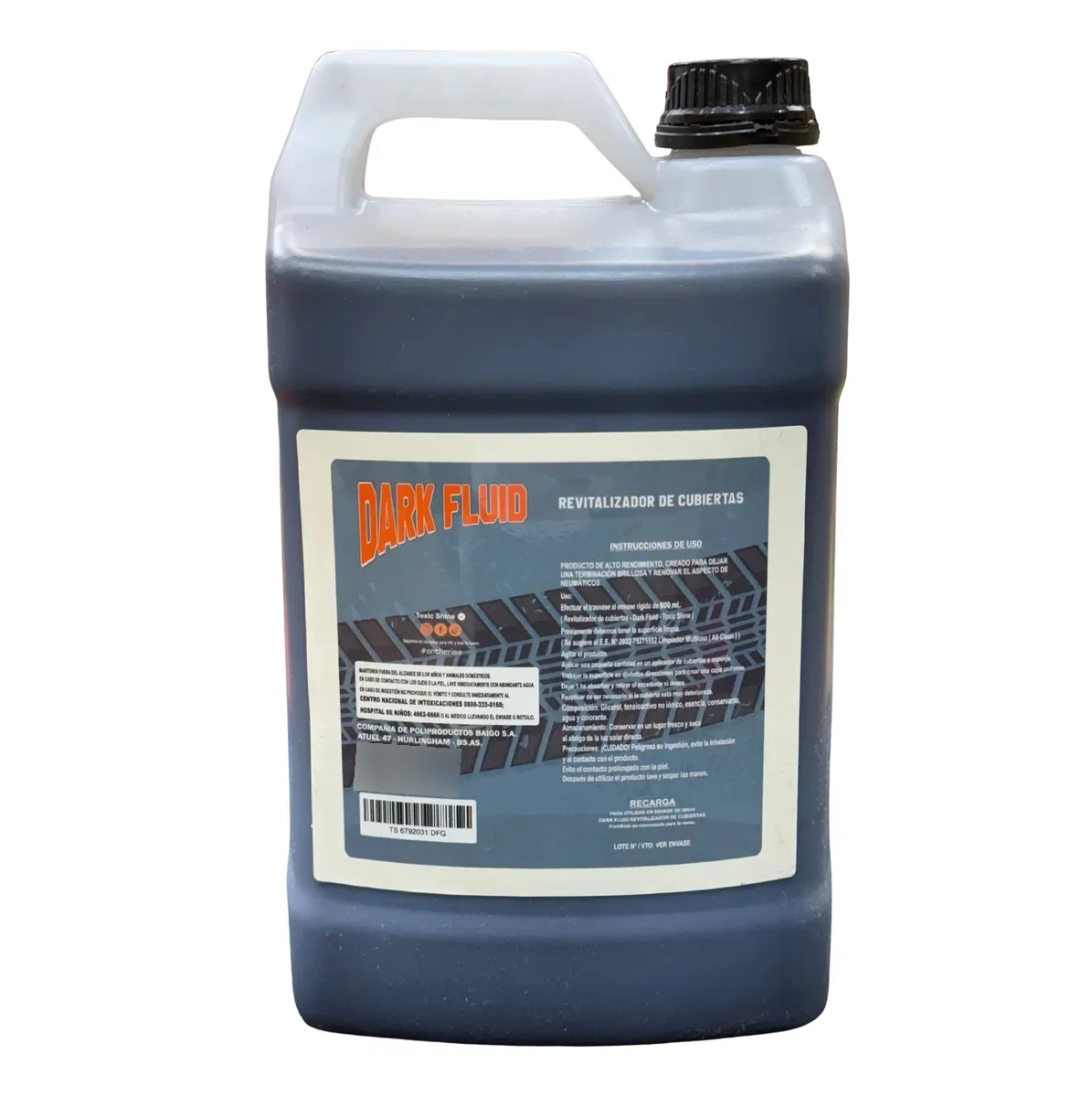 Toxic Shine Dark Fluid Acondicionador Cubiertas Galon 4 Lts Negro - Imagen 2